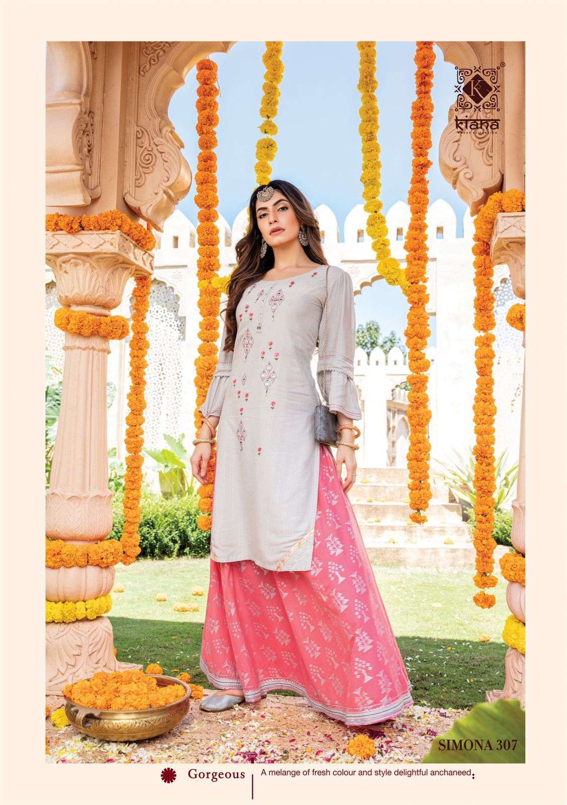 Kiana Simona Vol 3 Catalog Silk Cotton Party Wear Top Bottom Wholesale
