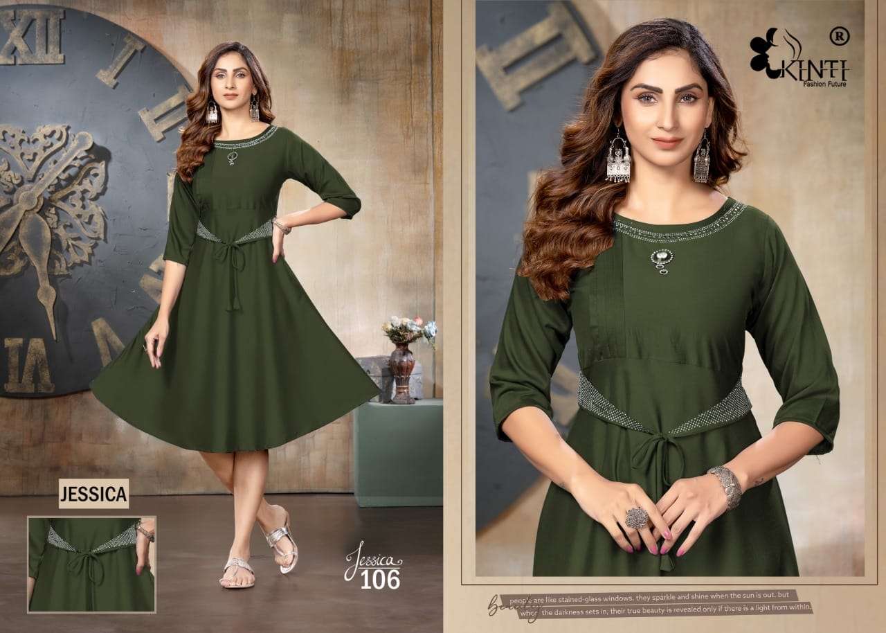Kinti Jessica Catalog Heavy Chinnon Silk Anarkali Kurtis Wholesale