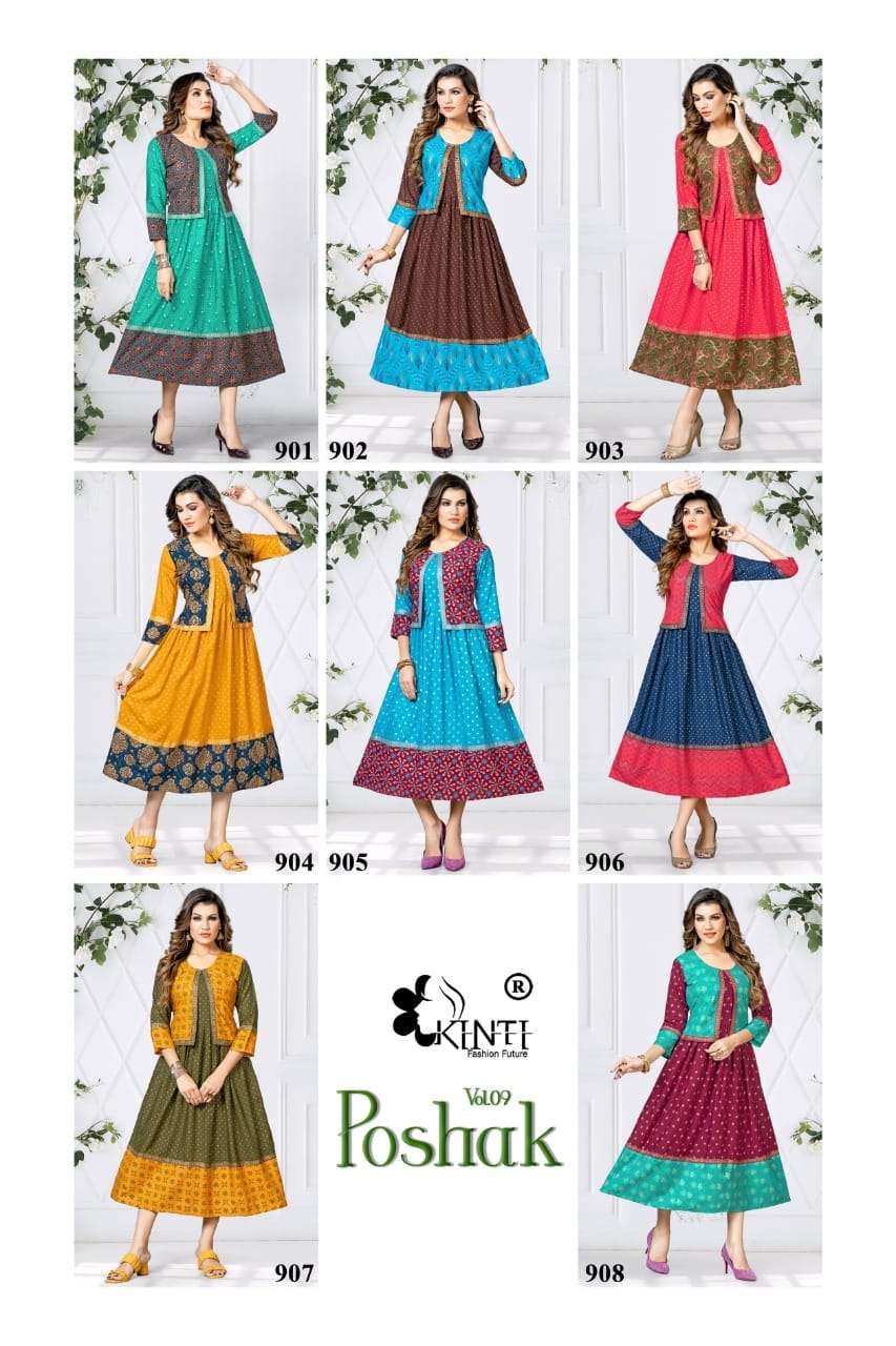 Kinti Poshak Vol 9 Catalog Ethnic Wear Anarkali Kurtis Wholesale