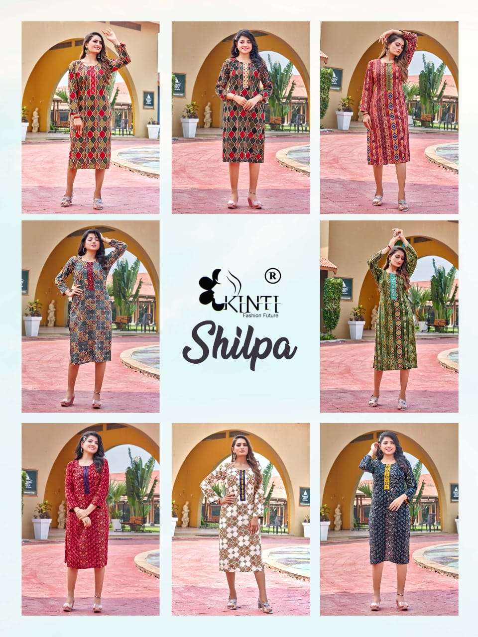 Kinti Shilpa Catalog Ethnic Wear Embroidery Kurtis Wholesale