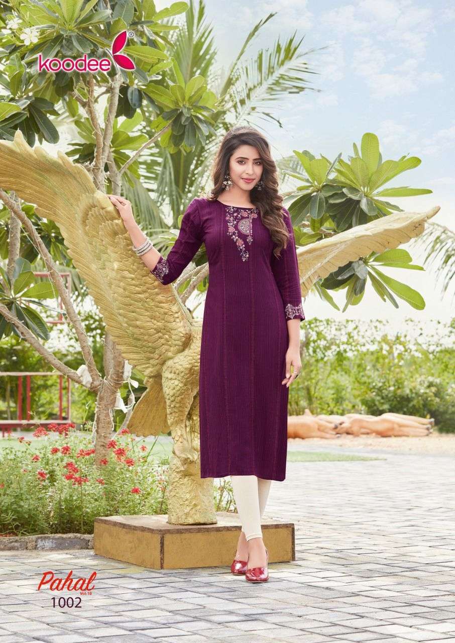 Koodee Pahal Vol 10 Catalog Viscose Fancy Wear Wholesale Kurtis