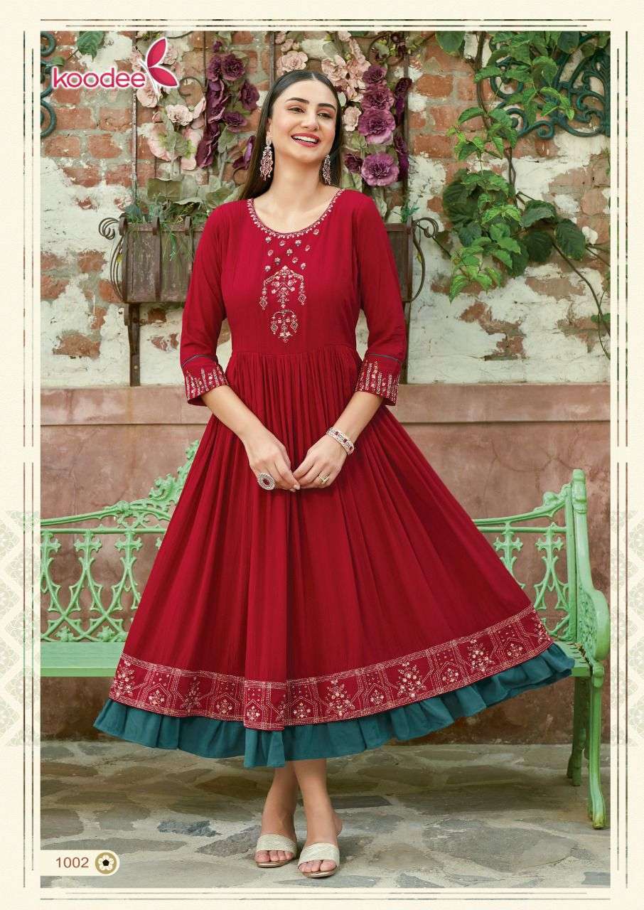 Koodee Roshani Vol 1 Catalog Designer Gown Style Kurtis Wholesale