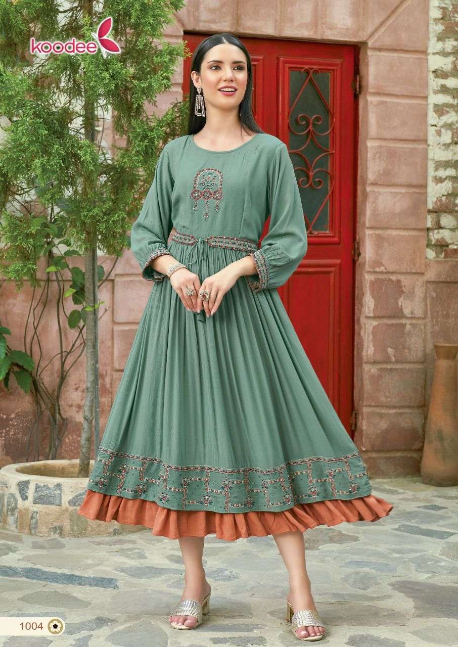 Koodee Roshani Vol 1 Catalog Designer Gown Style Kurtis Wholesale