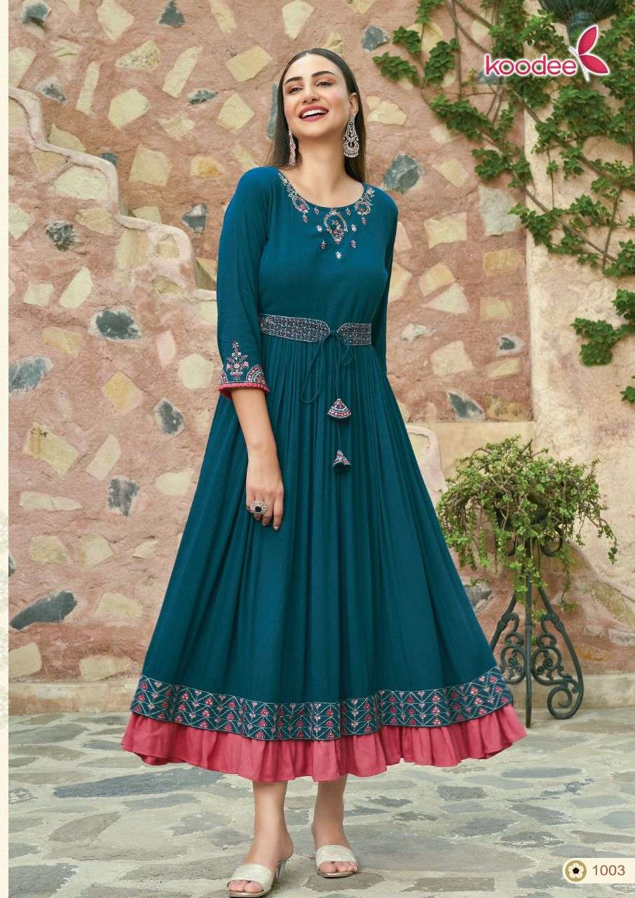 Koodee Roshani Vol 1 Catalog Designer Gown Style Kurtis Wholesale