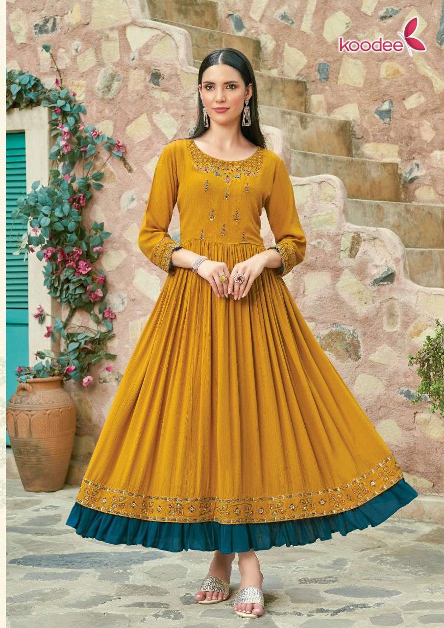 Koodee Roshani Vol 1 Catalog Designer Gown Style Kurtis Wholesale