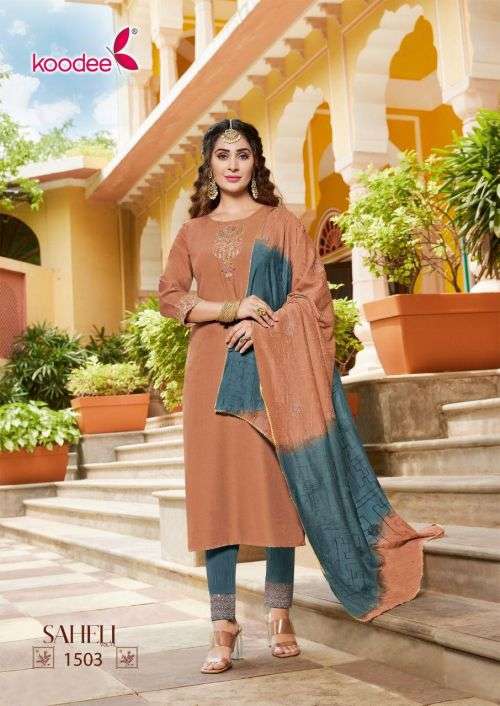Koodee Saheli Vol 15 Catalog  Festive Wear Ready Made Top Bottom Dupatta