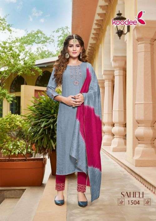 Koodee Saheli Vol 15 Catalog  Festive Wear Ready Made Top Bottom Dupatta