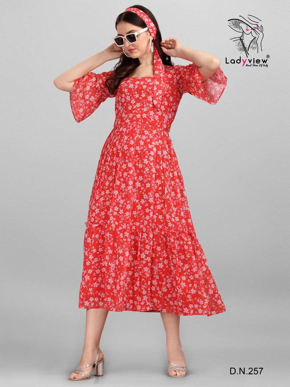 Ladyview Fusion Catalog Georgette Wear Designer Kurtis For Women