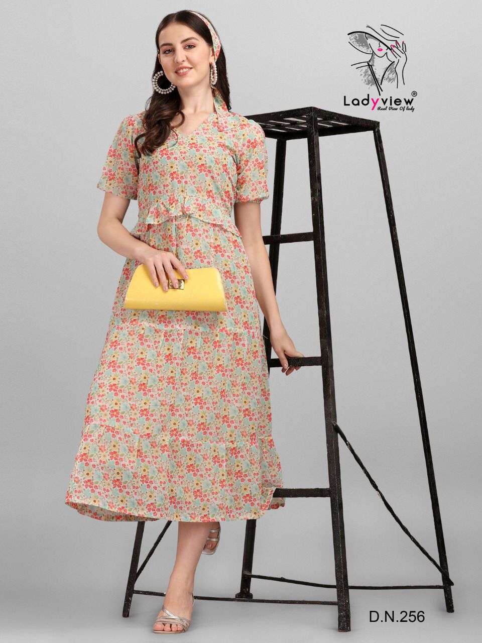 Ladyview Fusion Catalog Georgette Wear Designer Kurtis For Women