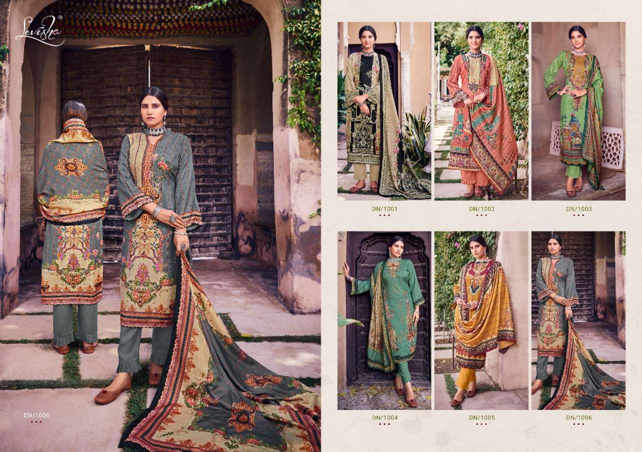 Levisha Farhana Catalog Pashmina Party Wear Dress Materials Wholesale