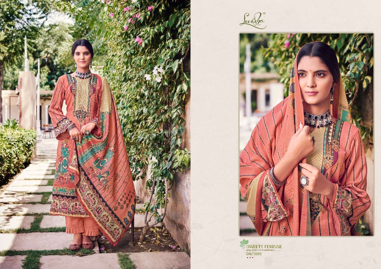 Levisha Farhana Catalog Pashmina Party Wear Dress Materials Wholesale