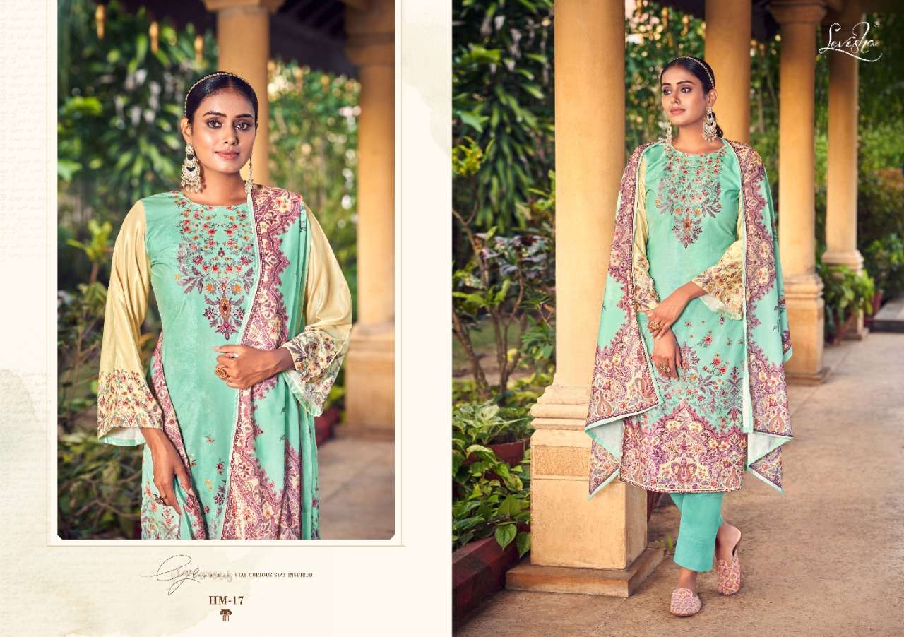 Levisha Hamza Catalog Festive Wear Printed Dress Materials Wholesale