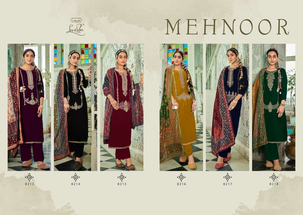Levisha Mehnoor Catalog Pashmina Dress Materials Wholesale