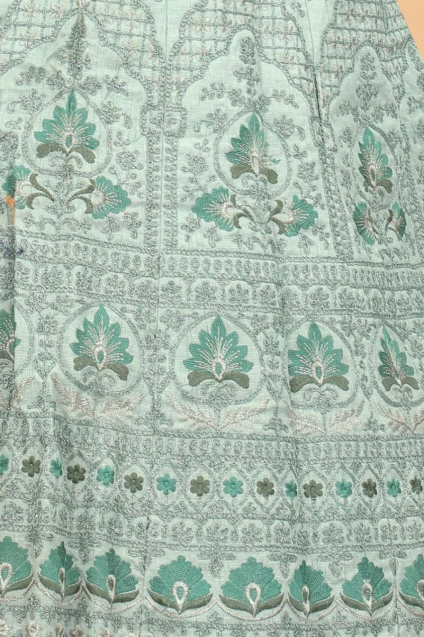 Light Pista Exclusive Wear Silk Embroidered Lehenga Choli Wholesale