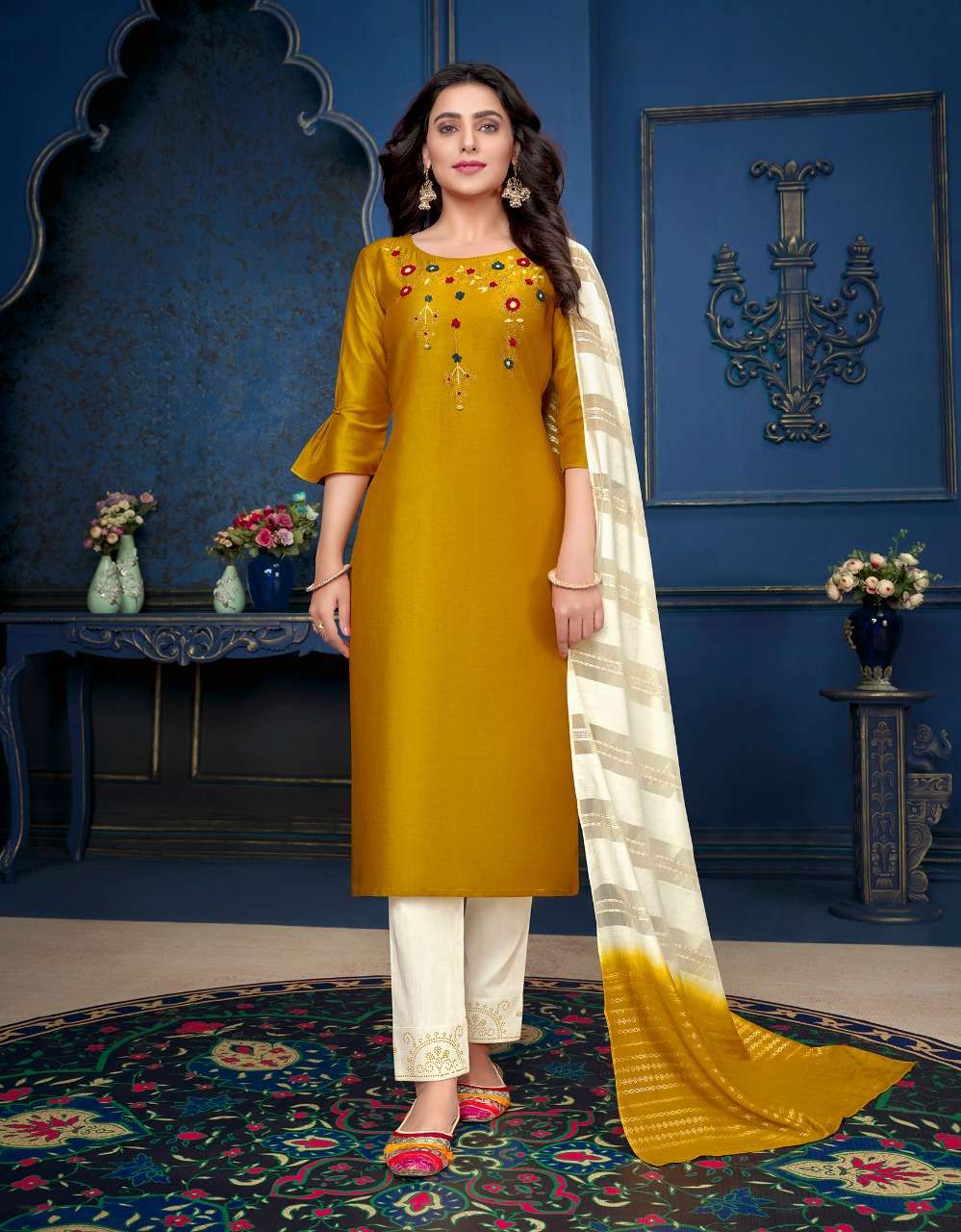 Lily And Lali Muskan Vol 3 Catalog Exclusive Wear Kurti Pant With Dupatta Wholesale