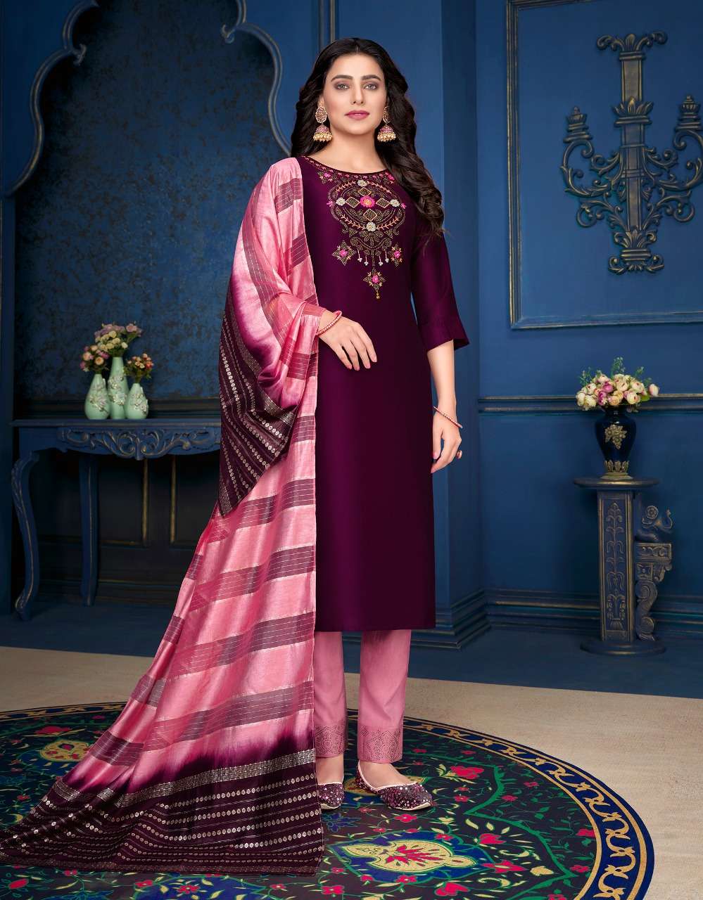 Lily And Lali Muskan Vol 3 Catalog Exclusive Wear Kurti Pant With Dupatta Wholesale