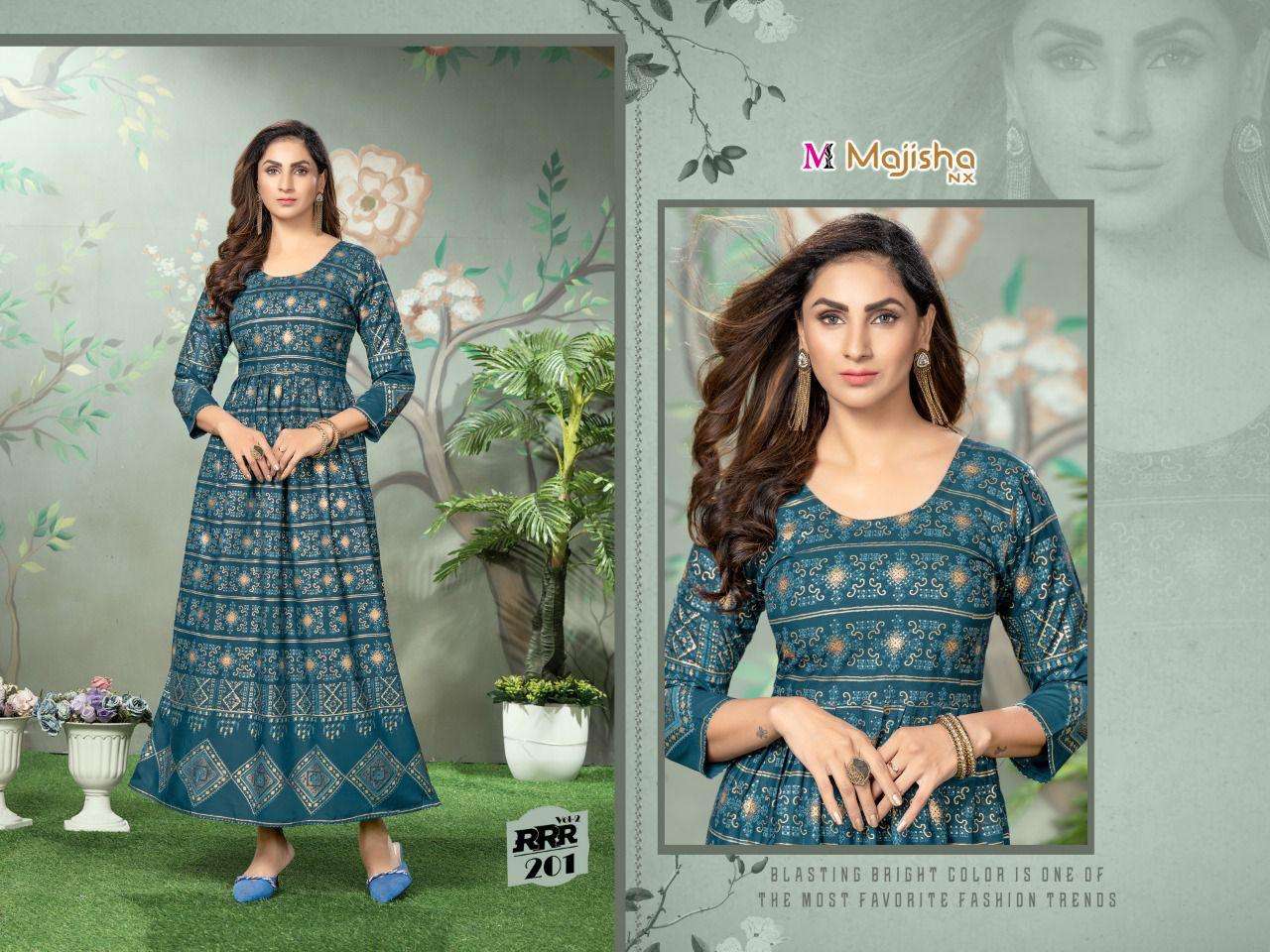 Majisha Nx Rrr Vol 2 Catalog Ethnic Wear Anarkali Kurtis Wholesale