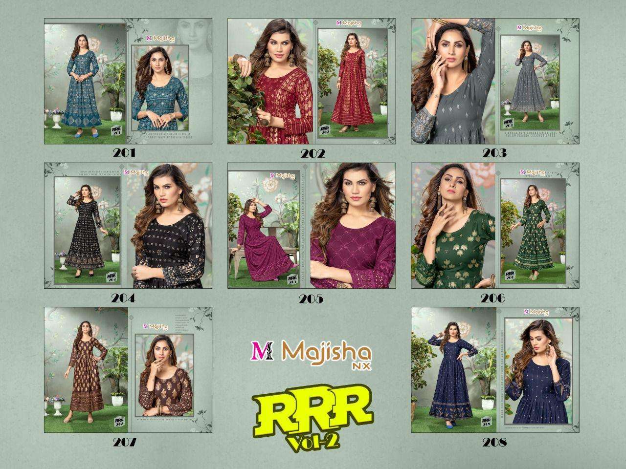 Majisha Nx Rrr Vol 2 Catalog Ethnic Wear Anarkali Kurtis Wholesale
