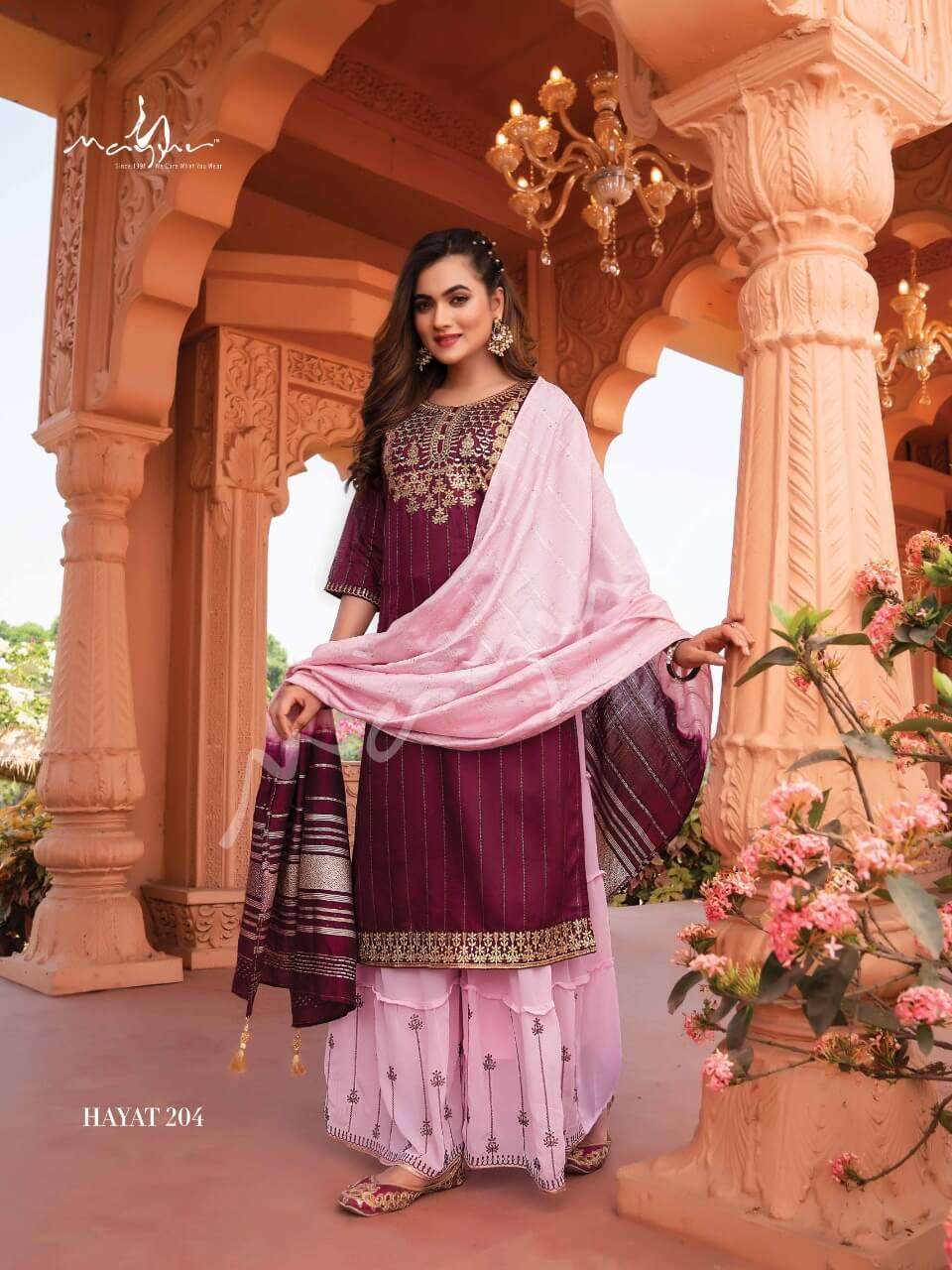 Mayur Hayat Vol 2 Catalog Festive Wear Kurti Bottom And Dupatta Wholesale