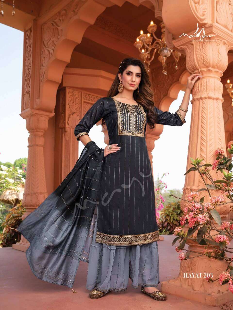 Mayur Hayat Vol 2 Catalog Festive Wear Kurti Bottom And Dupatta Wholesale