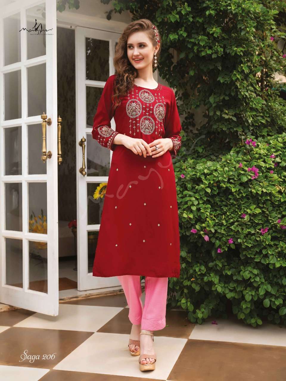 Mayur Saga Vol 2 Catalog Party Wear Rayon Kurtis Wholesale