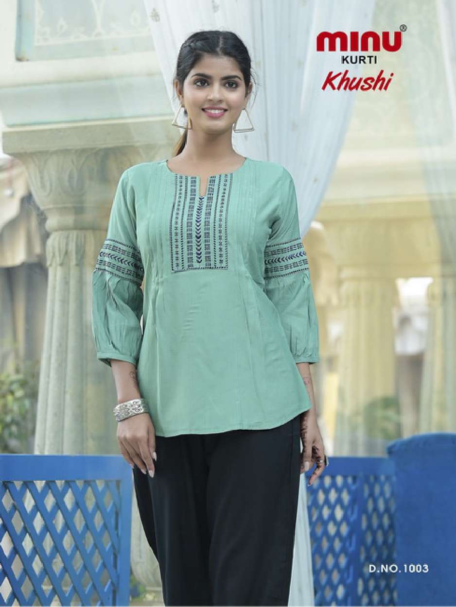 Minu KHUSHI Rayon Embroidered Top-5P Catalog