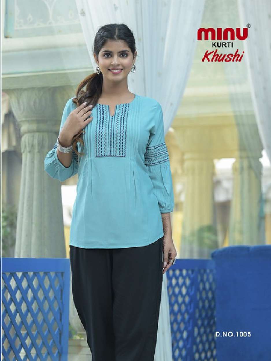 Minu KHUSHI Rayon Embroidered Top-5P Catalog