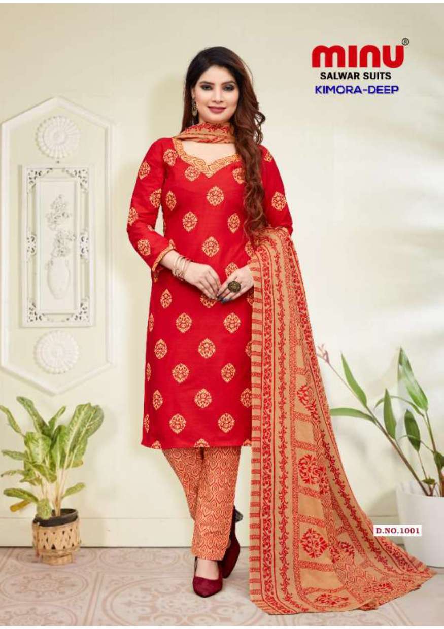 Minu KIMORA DEEP Cotton Printed Dress Material-6P Catalog