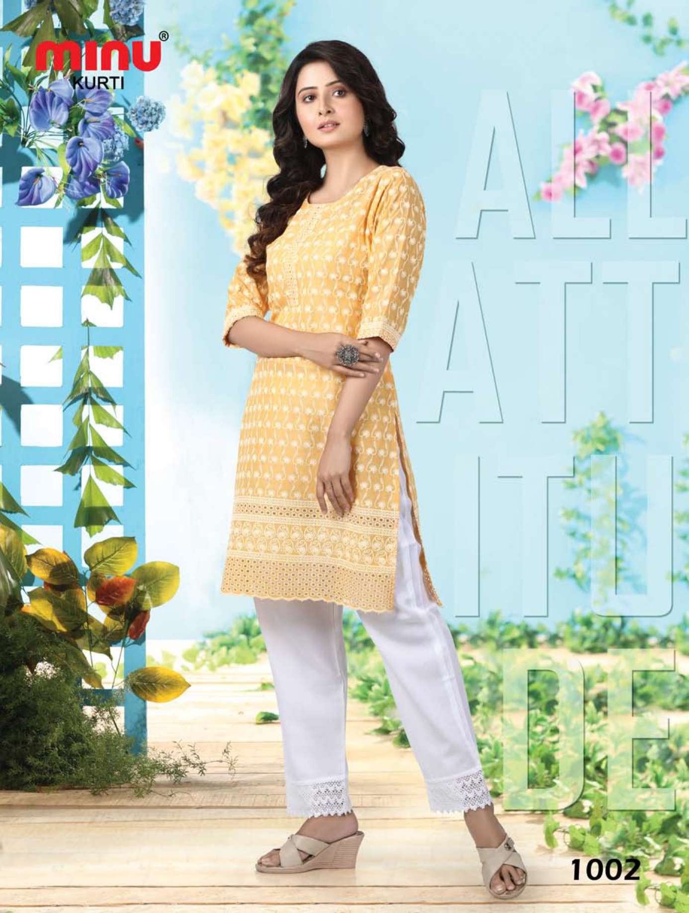 Minu MINNAT Cotton Chikan Kurtis-4P Catalog