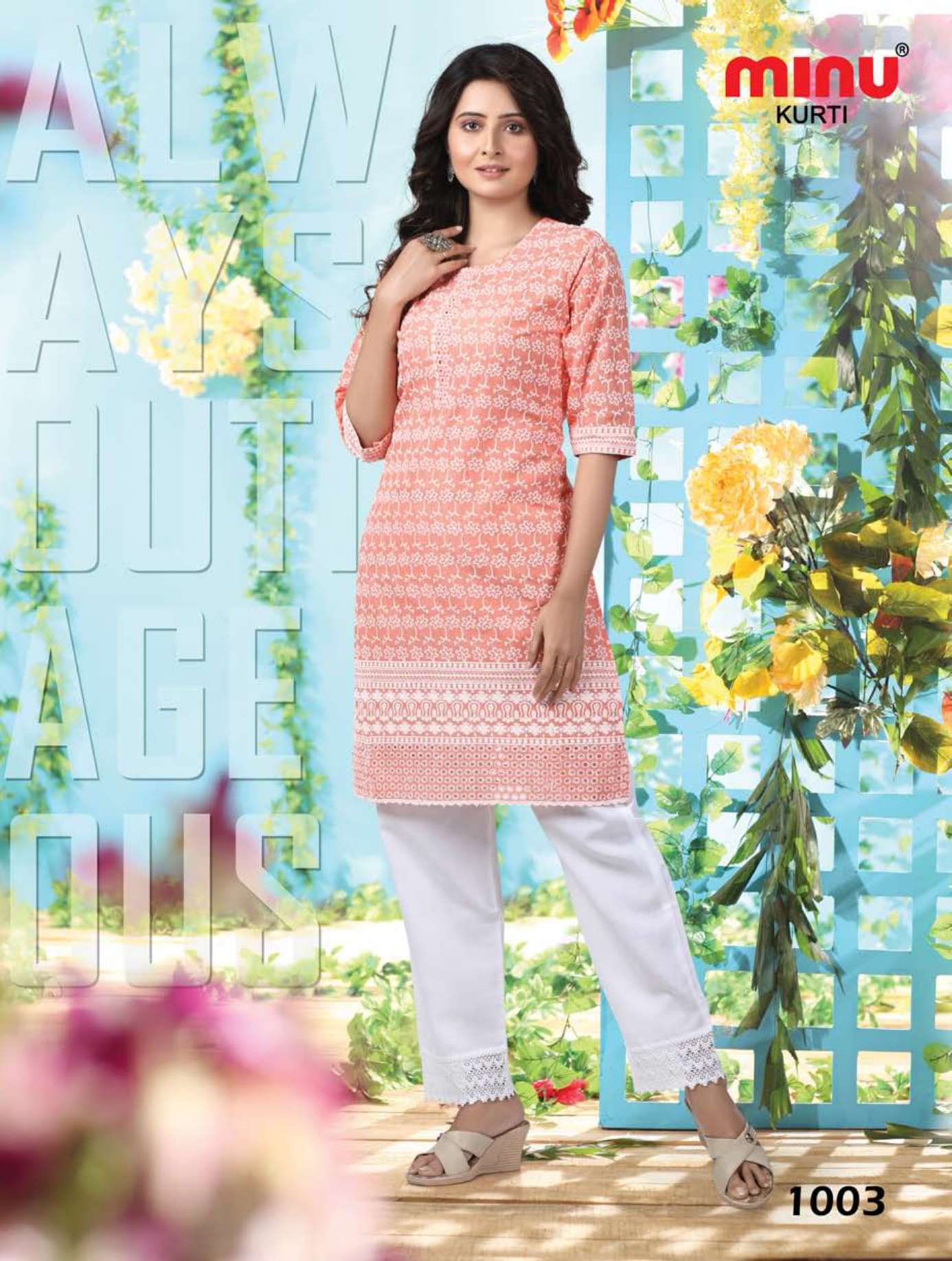 Minu MINNAT Cotton Chikan Kurtis-4P Catalog