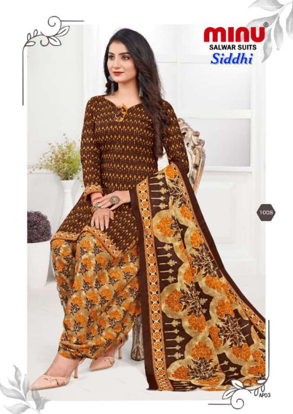 Minu SIDDHI Vol-3 Cotton Printed Dress Material-10P Catalog