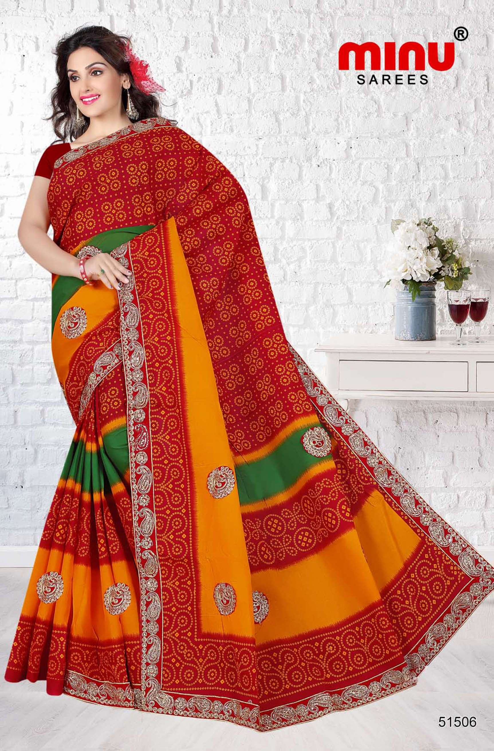 Minu SUHAGAN Cotton Embroidered Saree-6P Catalog