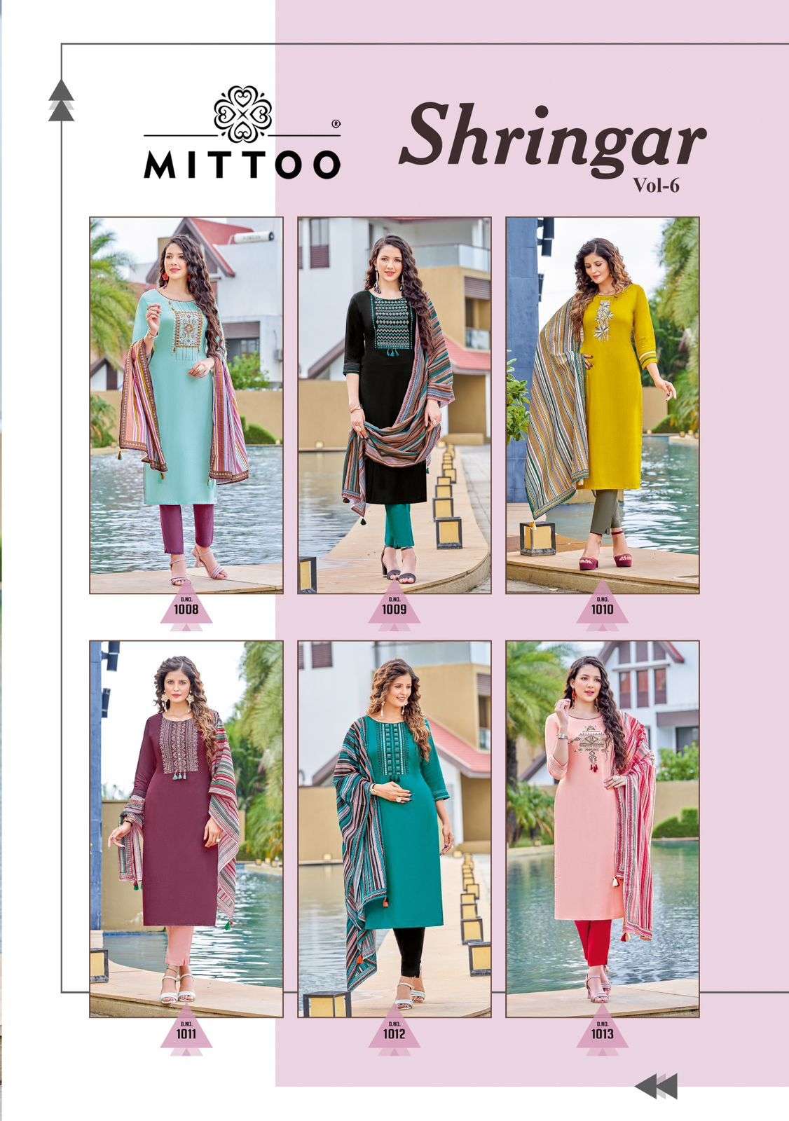 Mittoo Shringar Vol 6 Catalog Viscose Weaving Kurti With Bottom Dupatta Wholesale