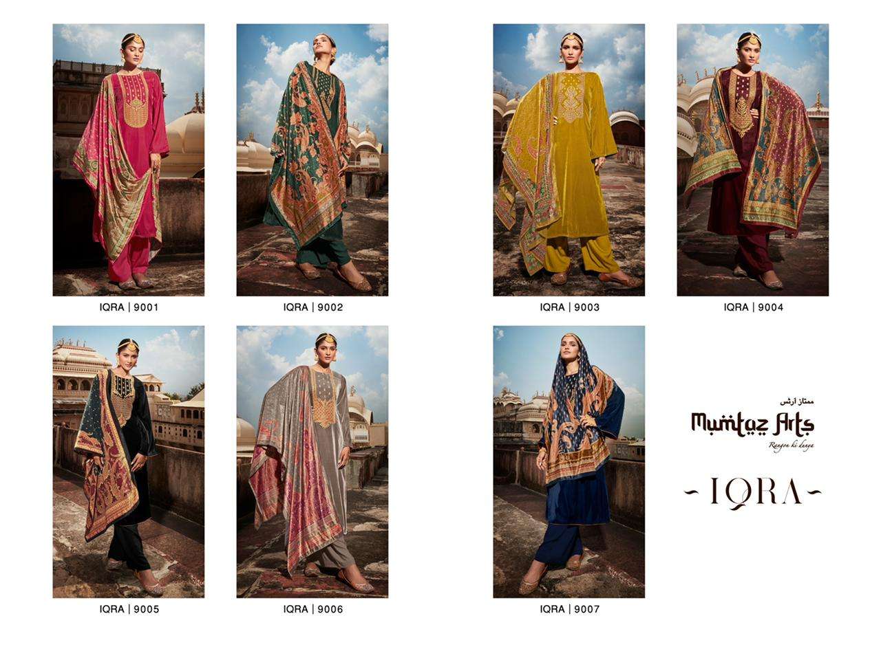 Mumtaz Arts Iqra Catalog Pashmina Dress Materials Wholesale