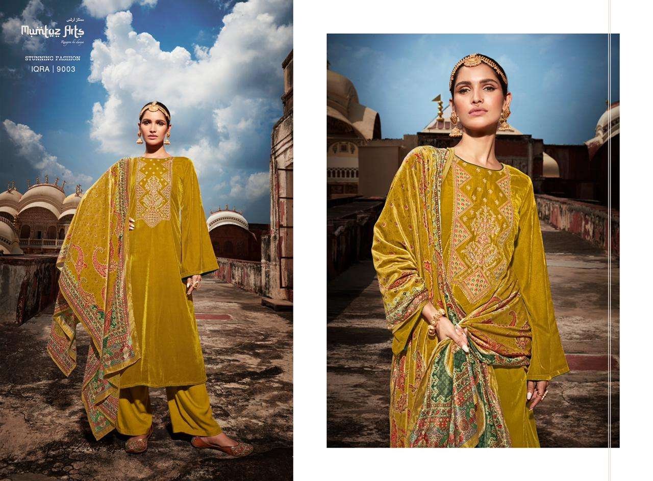Mumtaz Arts Iqra Catalog Pashmina Dress Materials Wholesale