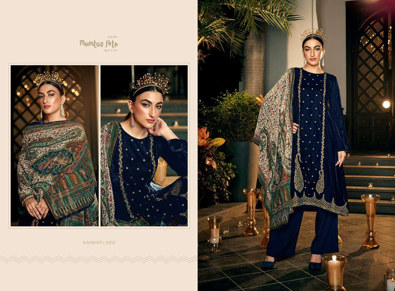 Mumtaz Arts Kanikar Catalog Embroidery Velvet Wear Dress Materials Wholesale