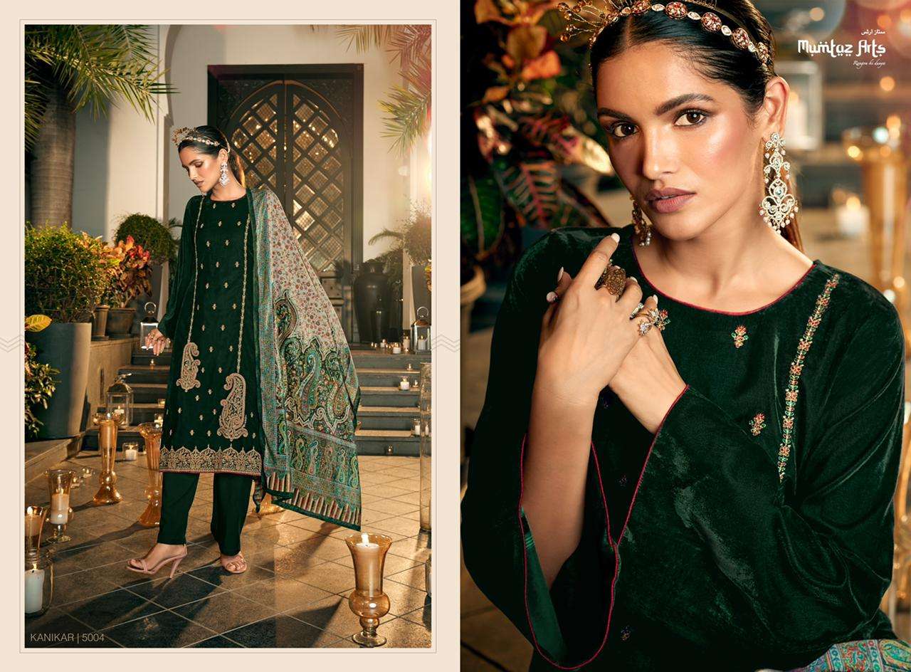 Mumtaz Arts Kanikar Catalog Embroidery Velvet Wear Dress Materials Wholesale