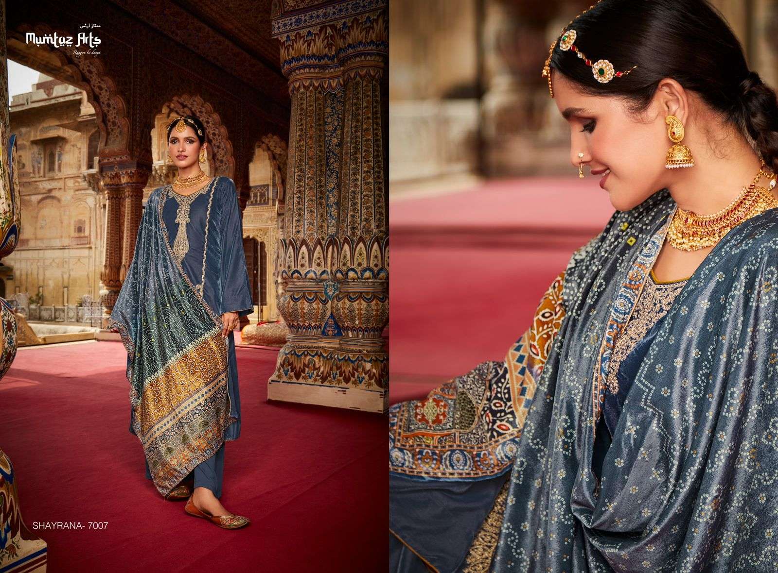 Mumtaz Arts Shayrana Catalog Embroidery Wear Velvet Dress Materials Wholesale