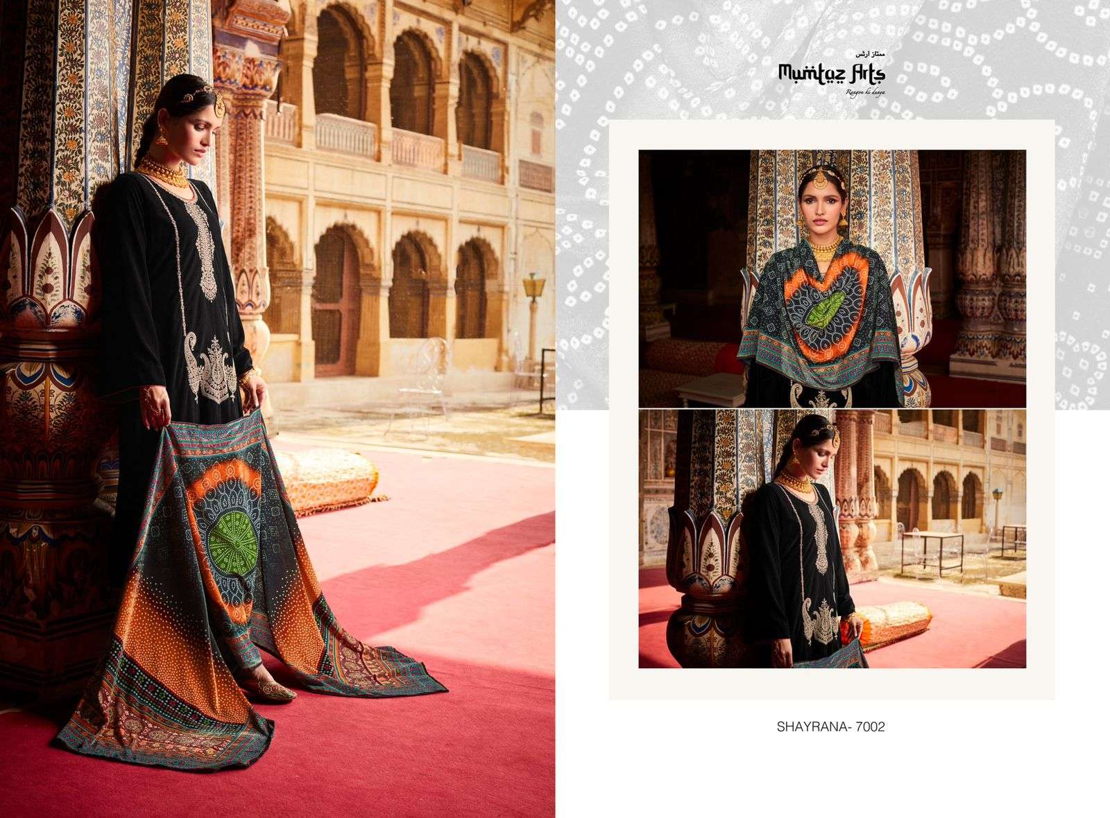 Mumtaz Arts Shayrana Catalog Embroidery Wear Velvet Dress Materials Wholesale
