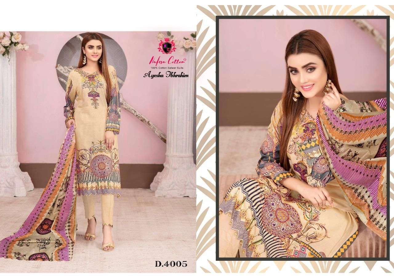 Nafisa Cotton Ayesha Ibhrahim Cotton Collection Vol 4 Catalog Karachi Dress Materials