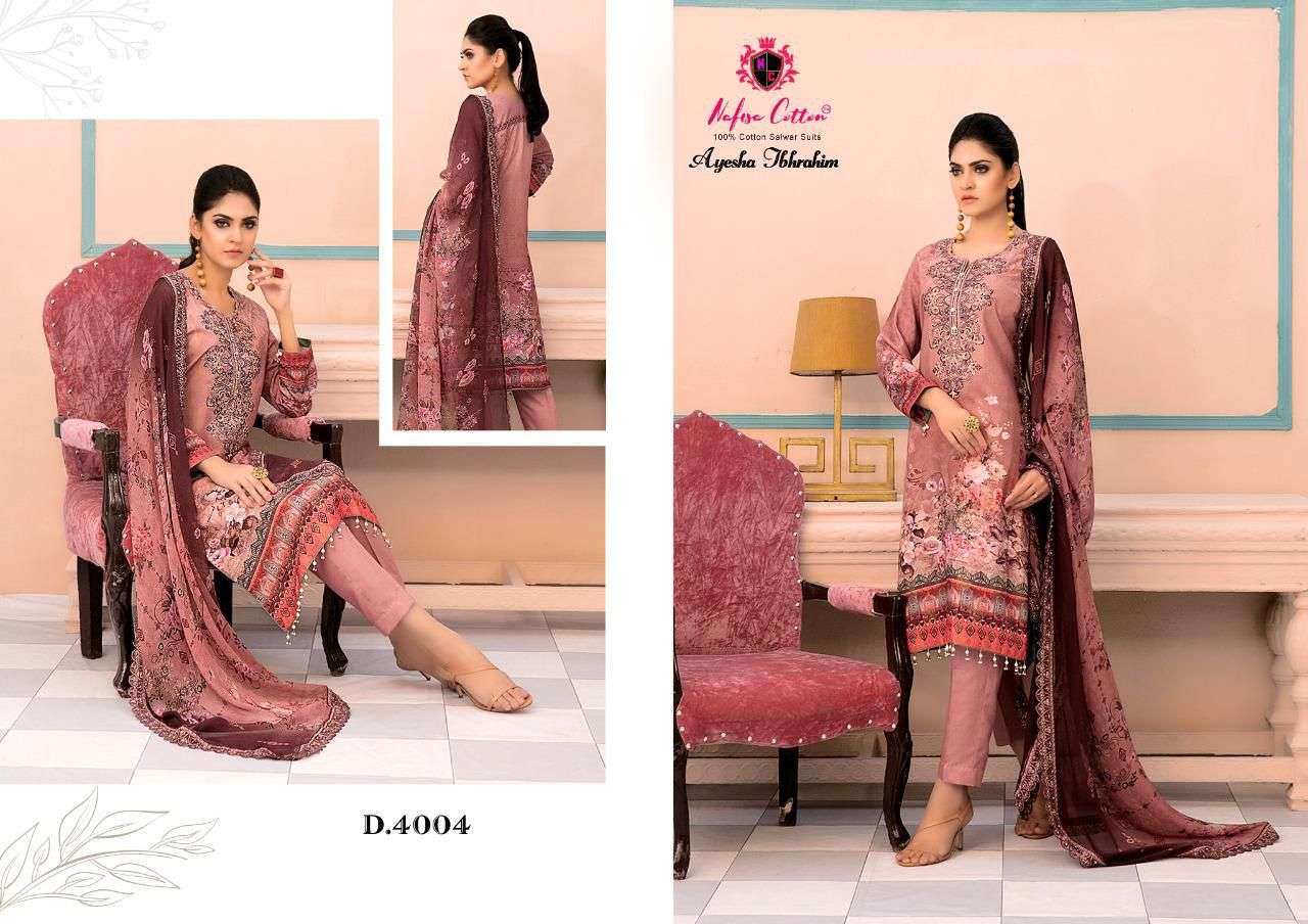 Nafisa Cotton Ayesha Ibhrahim Cotton Collection Vol 4 Catalog Karachi Dress Materials