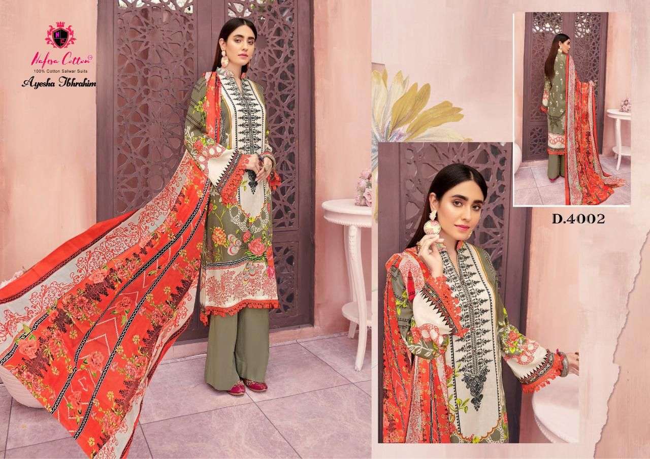 Nafisa Cotton Ayesha Ibhrahim Cotton Collection Vol 4 Catalog Karachi Dress Materials