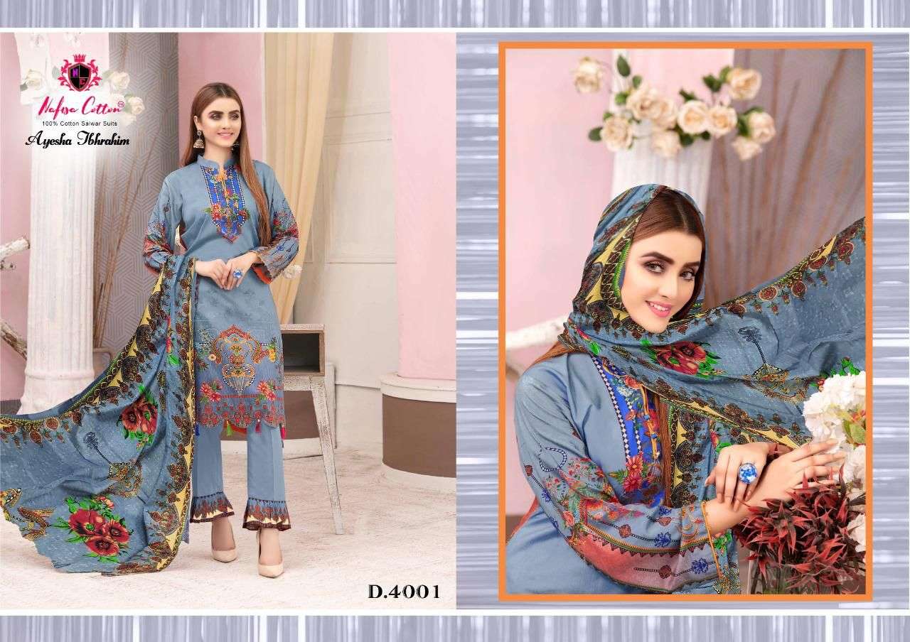 Nafisa Cotton Ayesha Ibhrahim Cotton Collection Vol 4 Catalog Karachi Dress Materials