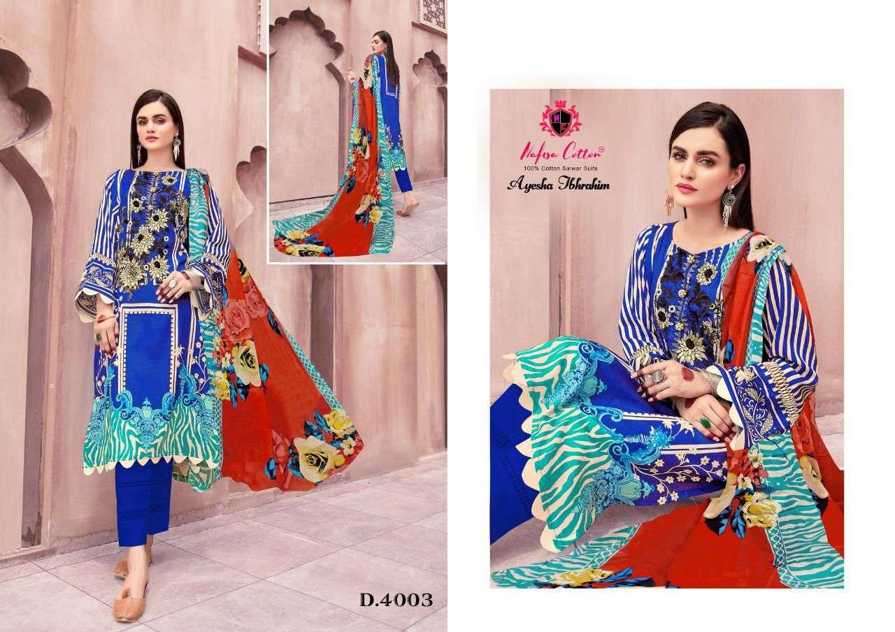 Nafisa Cotton Ayesha Ibhrahim Cotton Collection Vol 4 Catalog Karachi Dress Materials