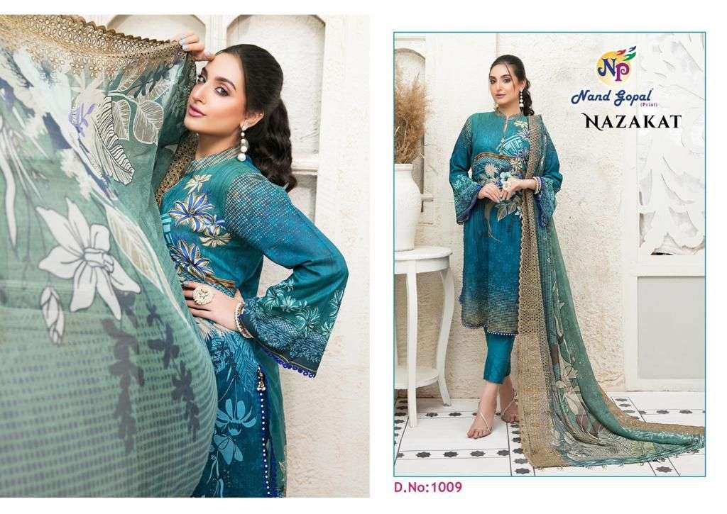 Nand Gopal Nazakat Catalog Karachi Cotton Dress Materials Wholesale
