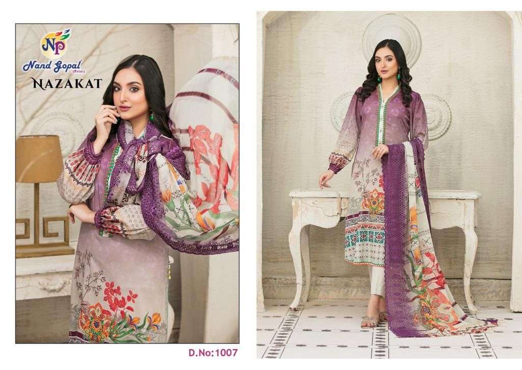 Nand Gopal Nazakat Catalog Karachi Cotton Dress Materials Wholesale
