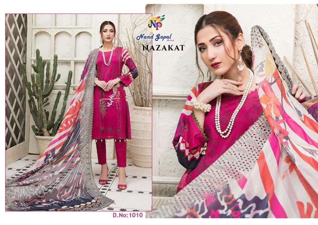 Nand Gopal Nazakat Catalog Karachi Cotton Dress Materials Wholesale