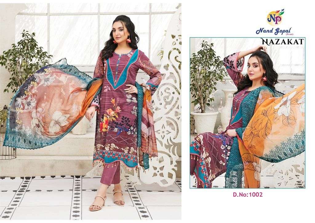 Nand Gopal Nazakat Catalog Karachi Cotton Dress Materials Wholesale
