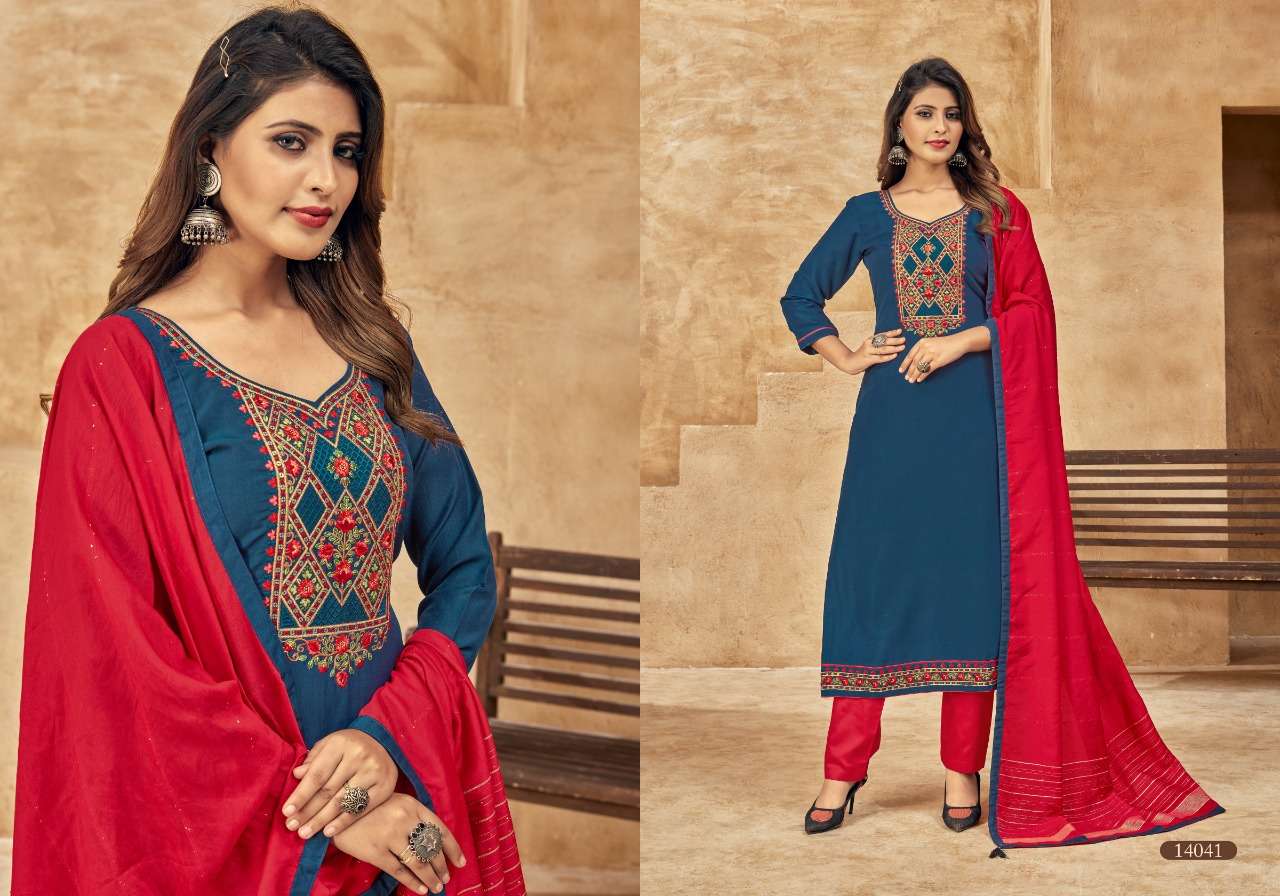 Panch Ratna One Plus Catalog Silk Attractive Dress Materials Wholesale