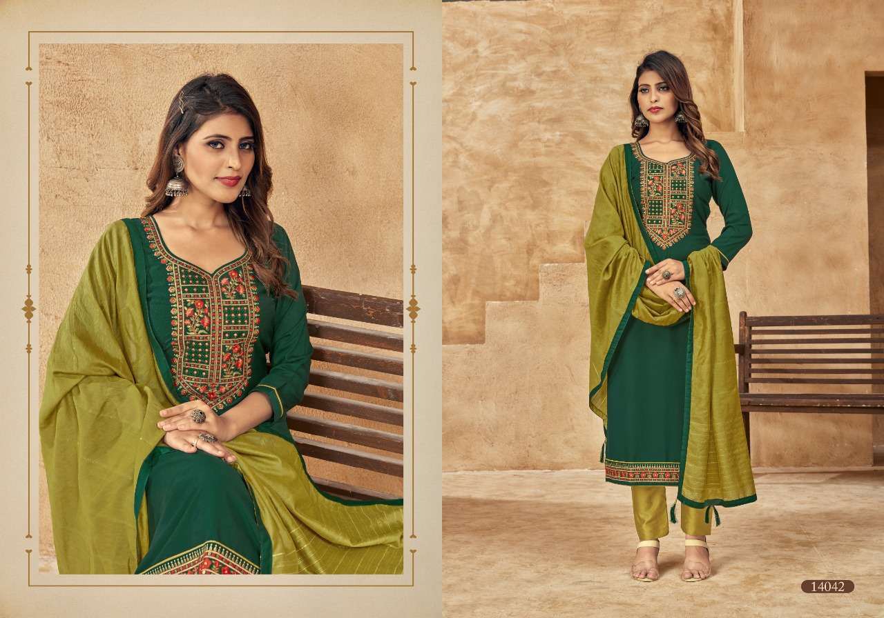 Panch Ratna One Plus Catalog Silk Attractive Dress Materials Wholesale